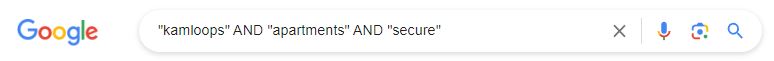 Google search for “kamloops apartments” AND “secure”