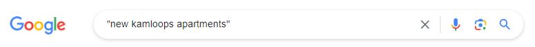 Google search screenshot for 'new kamloops apartments'
