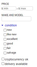 Craigslist condition filter