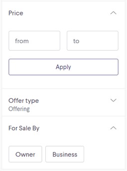 Kijiji Price range filter