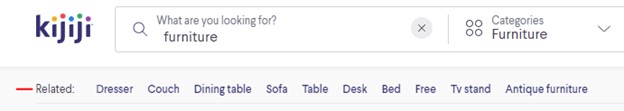 Kijiji related tags filter